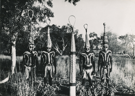 This photograph, taken by Fritz Goro in 1951, showing Northern Australian Aborigines in Corroboree dress, will be for sale with Lisa Tao Tribal Art at £600 ($995) at Tribal Art London. Image courtesy Lisa Tao and Tribal Art London.